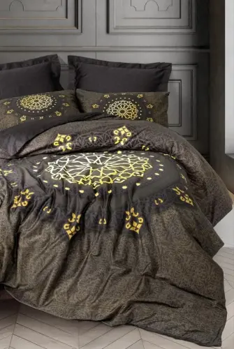 Cotton Box Palace Saten Çift Kişilik Nevresim Takımı Togay Antrasit - 1