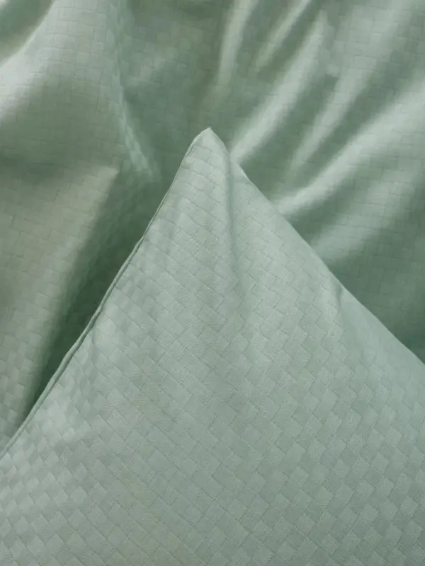 Cotton Box Plaid Double Duvet Cover Set Sage - 2