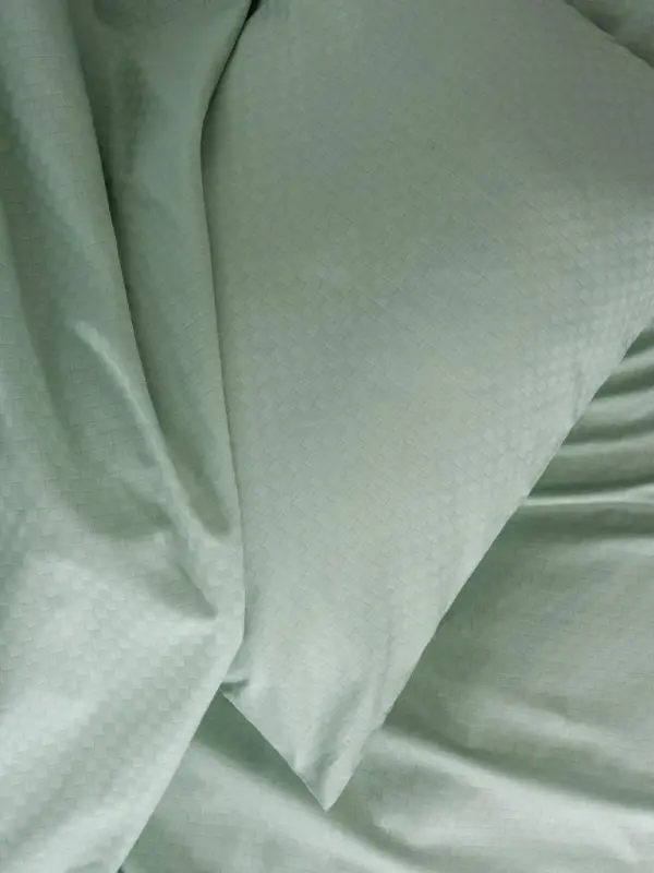 Cotton Box Plaid Double Duvet Cover Set Sage - 3