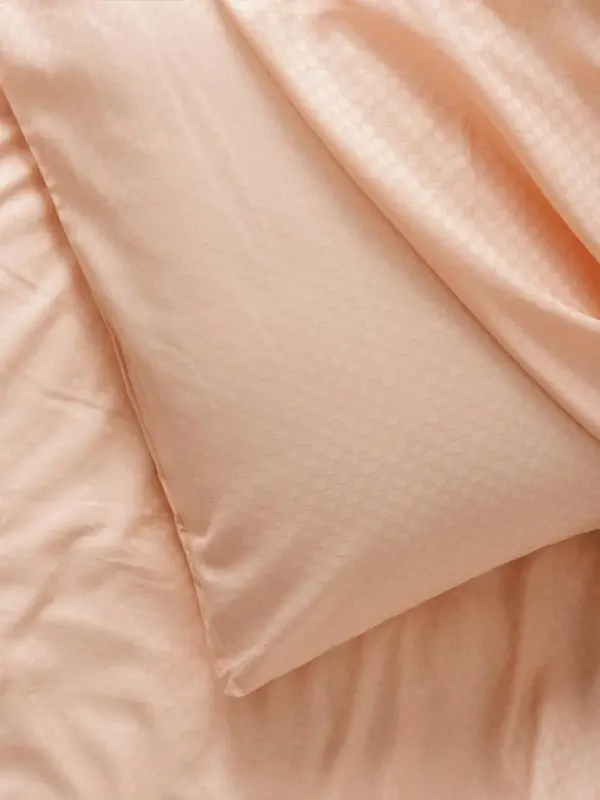 Cotton Box Plaid Double Duvet Cover Set Salmon - 2