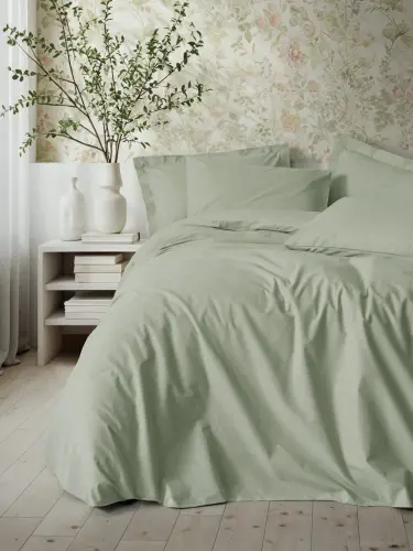 Cotton Box Plain Adaçayı Tek Kişilik Ranforce Nevresim Takımı - 1