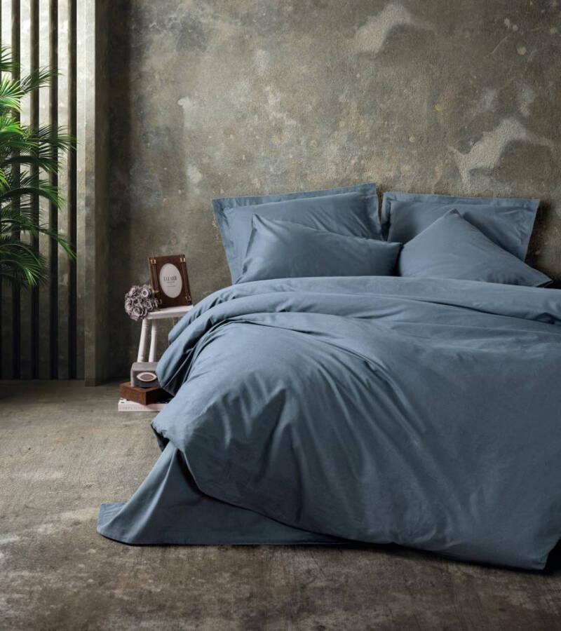 Cotton Box Plain Anthracite Double Bed Duvet Set - 2