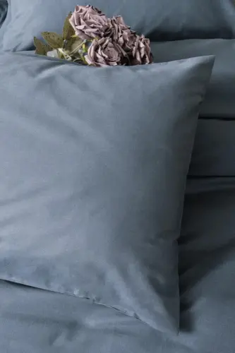Cotton Box Plain Anthracite Single Ranforce Duvet Cover Set - 2