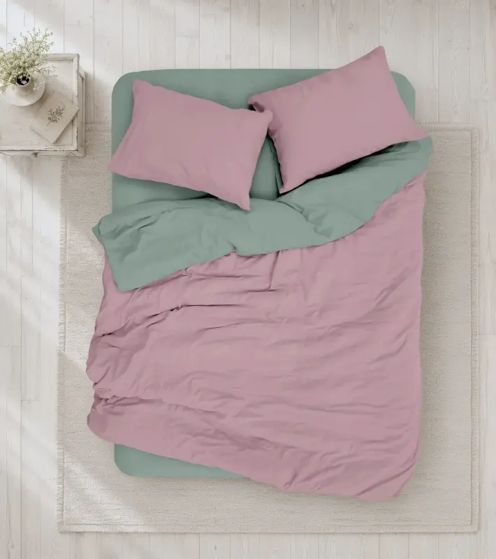 Cotton Box Plain Gülkurusu Adaçayı Tek Kişilik Ranforce Nevresim Takımı - NEVRESIMDUNYASI