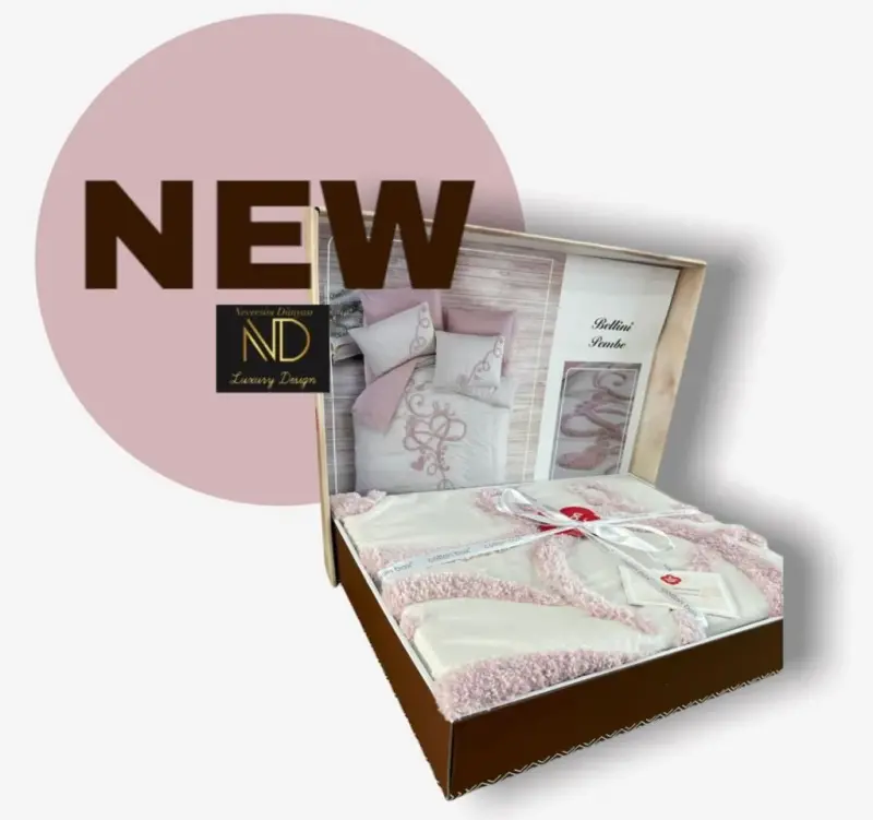 Cotton Box Puff Nakışlı Ranforce Çift Kişilik Anneler Günü Nevresim Takımı Bellini Pembe - 3
