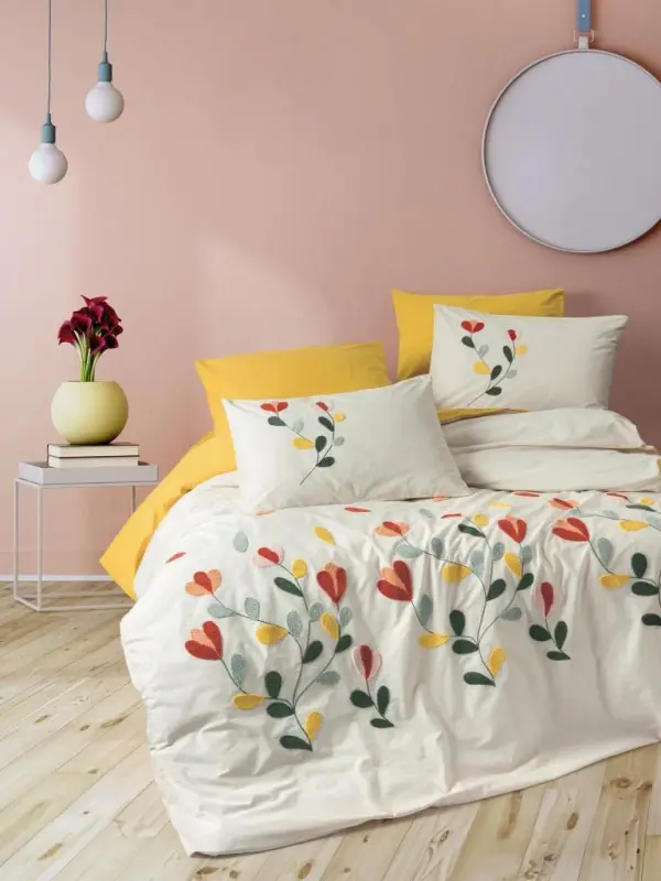 Cotton Box Puff Nakshli Ranforce Juftlikli Nella Xantal Nevresim To'plami - 1