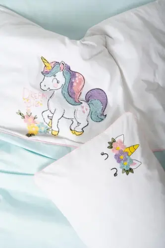 Cotton Box Punch Nakışlı Bebek Nevresim Takımı Doli Mint - 2