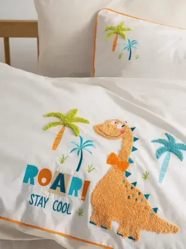 Cotton Box Punch Накидной Детский Постельный Комплект Kiddo Крем - NEVRESIMDUNYASI (1)