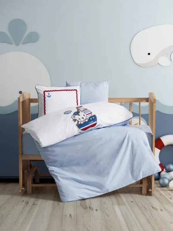 Cotton Box Punch Nakishli Bebek Nevresim Takımı Miniyo Mavi - 1