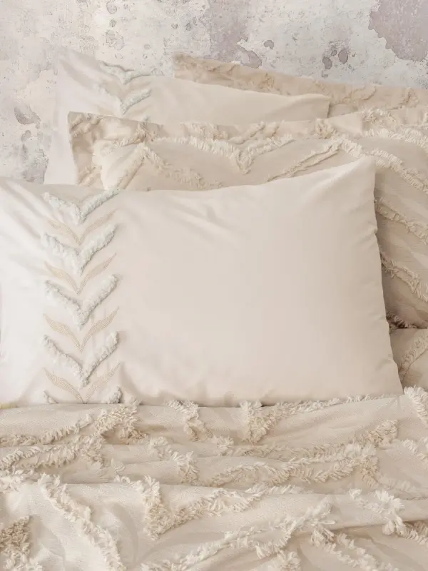 Cotton Box Ranforce Çift Kişilik Yatak Örtülü Nevresim Takımı Limi Crimp Bej - 3