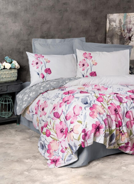 Cotton Box Ranforce Duvet Cover Set Double Carla Grey - 9