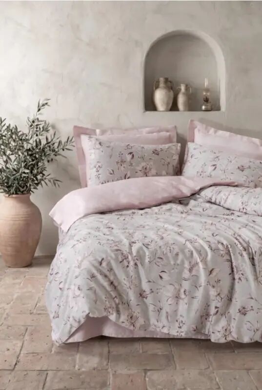 Cotton Box Saten Nevresim Takımı Çift Kişilik Calluna Pudra - NEVRESIMDUNYASI