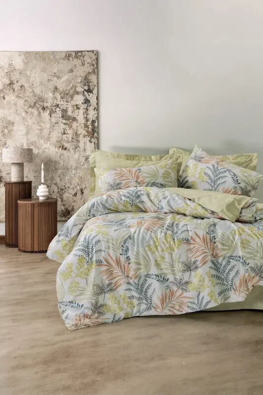 Cotton Box Saten Nevresim Takımı Çift Kişilik Canopy Yeşil - NEVRESIMDUNYASI