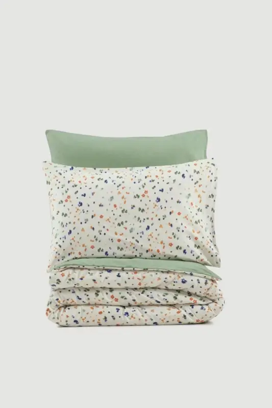 Cotton Box Single Petite Duvet Cover Set Lola Green - 3