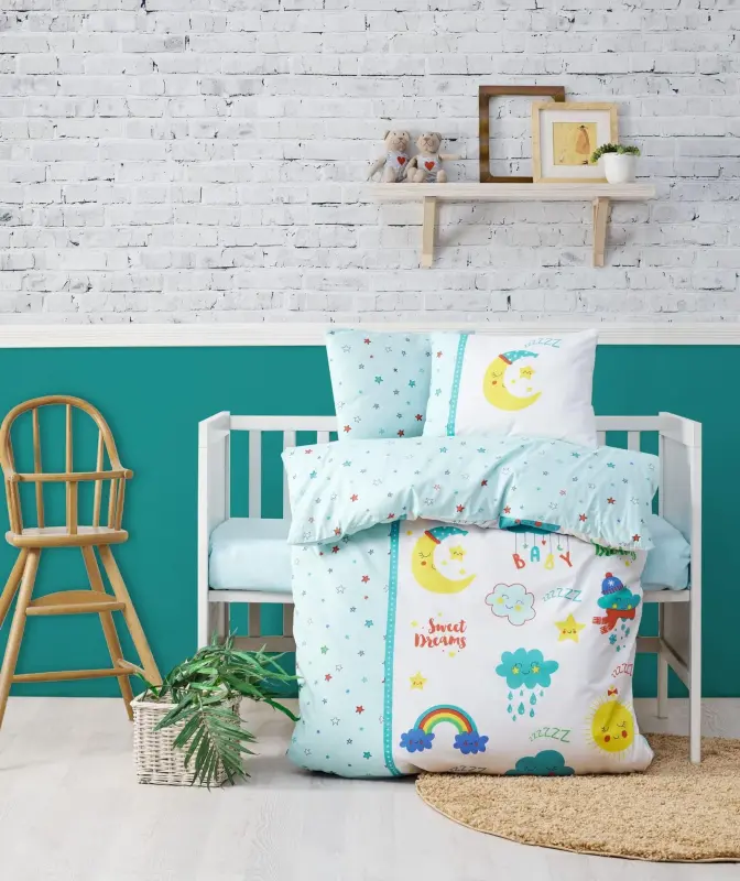 Cotton Box Sweet Dreams Mint Baby Duvet Cover Set - NEVRESIMDUNYASI