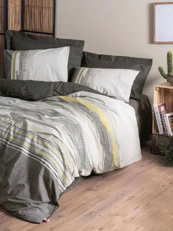 Cotton Box Terracotta Double Bed Duvet Cover Set Taron Mink - 1