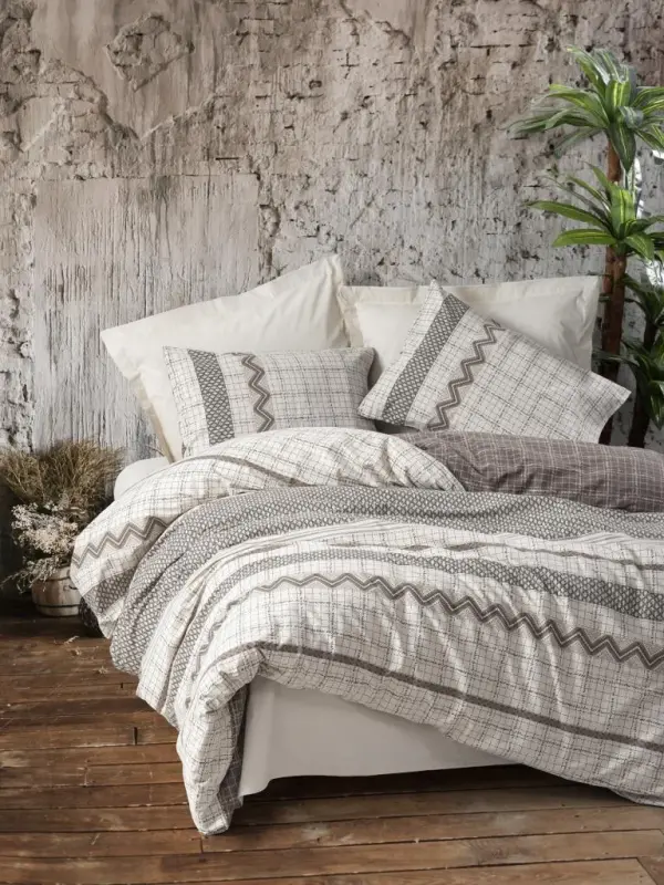 Cotton Box Toprak Double Bed Sheet Set Arlo Coffee - NEVRESIMDUNYASI