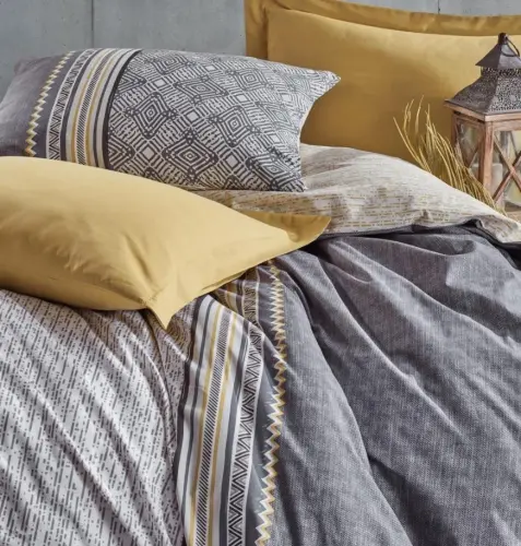 Cotton Box Toprak Nedra Beige Single Bed Duvet Cover Set - NEVRESIMDUNYASI (1)