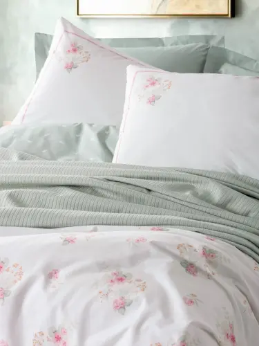 Cotton Box Vivid Çift Kişilik Pikeli Nevresim Takımı Minty Mint - NEVRESIMDUNYASI (1)