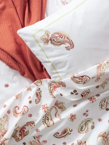 Cotton Box Vivid Double Quilted Duvet Cover Set Paisia Cinnamon - 3