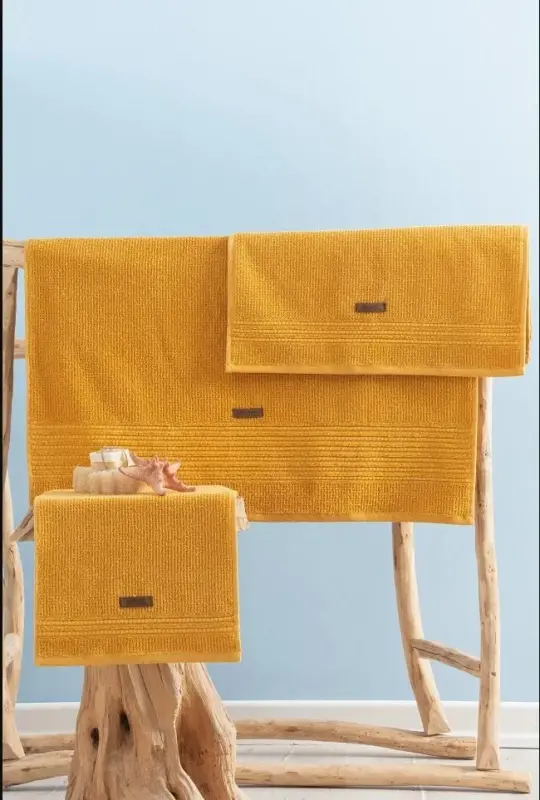 Cotton Box Welness Sunset Sarı Havlu Seti - 1