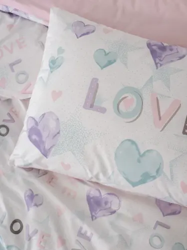 Cotton Box Young Ranforce Single Duvet Cover Set Lovella Pink - 3