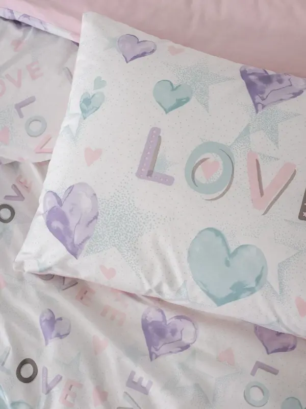 Cotton Box Young Ranforce Single Duvet Cover Set Lovella Pink - 3