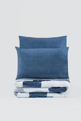 Cotton Box zamonaviy er-xotin uchun choyshab to'plami Solito Indigo - 4