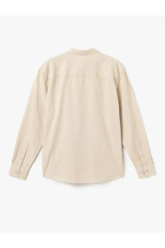 Cotton Buttoned Regular Fit Long Sleeve Classic Shirt - 5
