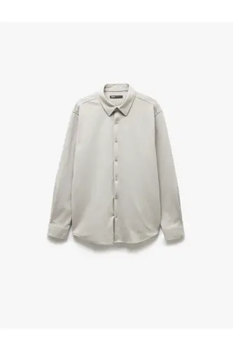 Cotton Buttoned Regular Fit Pique Fabric Long Sleeve - 3