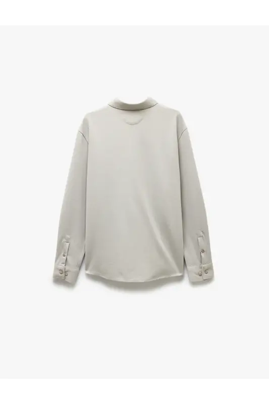 Cotton Buttoned Regular Fit Pique Fabric Long Sleeve - 4