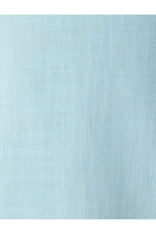 Cotton Buttoned Regular Fit Short Sleeve Shirt-Blue - 6