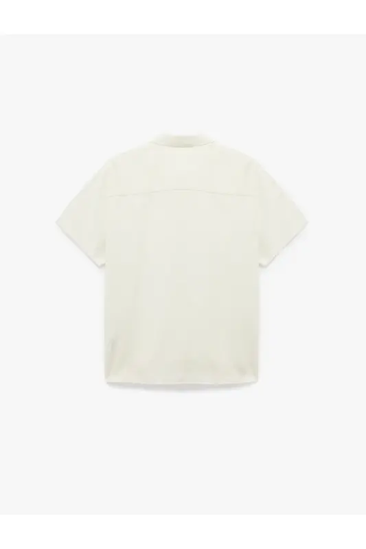 Cotton Buttoned Regular Fit Short Sleeve Shirt-Gray - 4