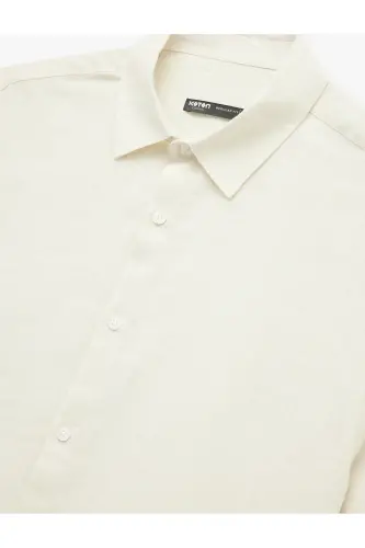 Cotton Buttoned Regular Fit Short Sleeve Shirt-Gray - 8