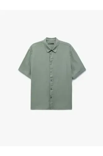 Cotton Buttoned Regular Fit Short Sleeve Shirt-Light - 3