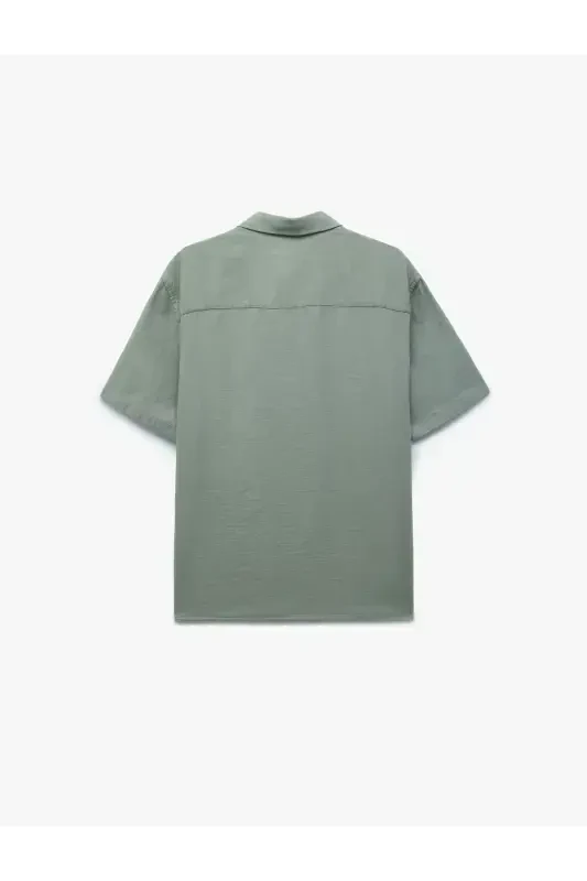 Cotton Buttoned Regular Fit Short Sleeve Shirt-Light - 4