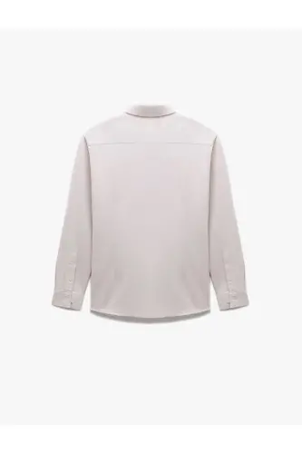 Cotton Buttoned Regular Fit Textured Long Sleeve Shirt - 4