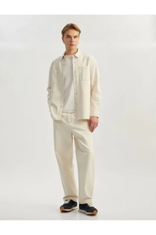 Cotton Buttoned Regular Fit Washed Classic Collar C - 2