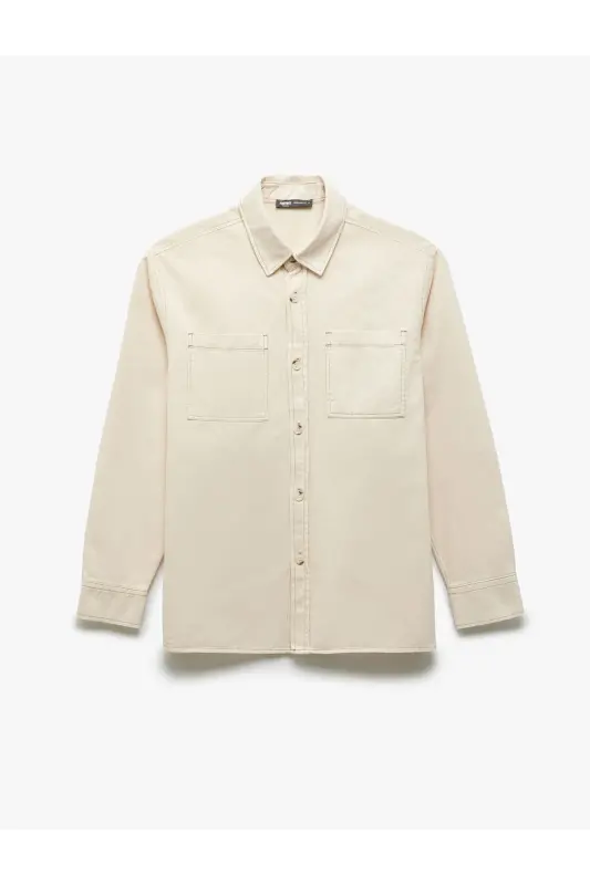 Cotton Buttoned Regular Fit Washed Classic Collar C - 3