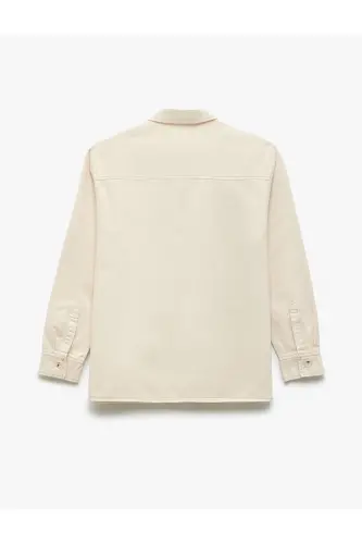 Cotton Buttoned Regular Fit Washed Classic Collar C - 4