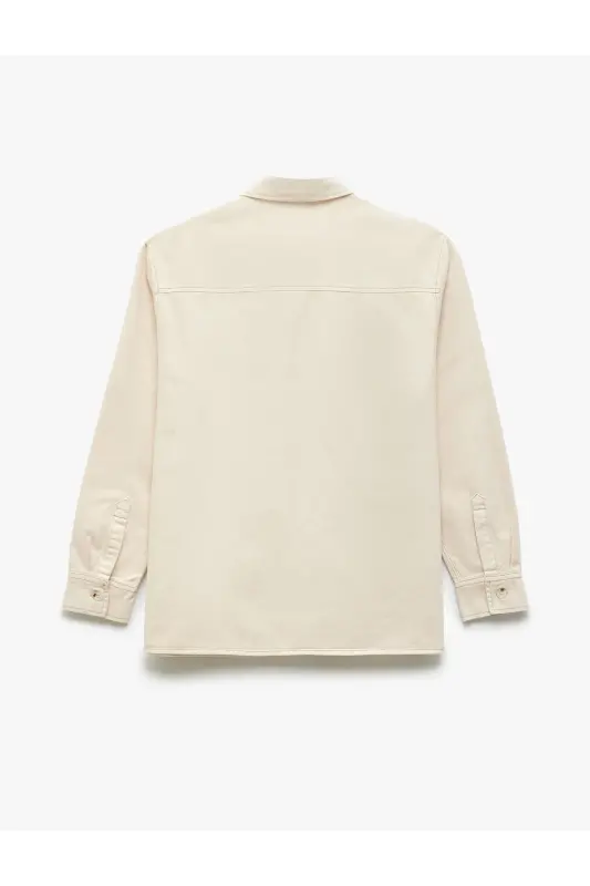 Cotton Buttoned Regular Fit Washed Classic Collar C - 4