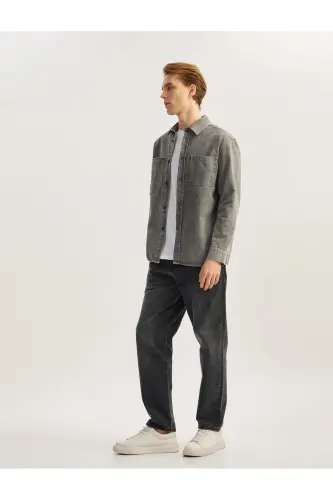 Cotton Buttoned Regular Fit Washed Classic Collar C - KOTON (1)