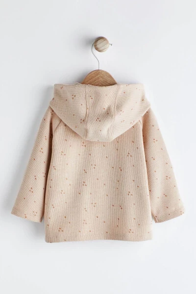 Cotton Caramel Coffee Pocket Detailed Hooded Baby Cardigan / Jacket - NEXT BABY (1)