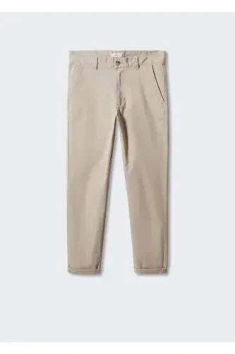 Cotton Chino Pants-Beige - 3