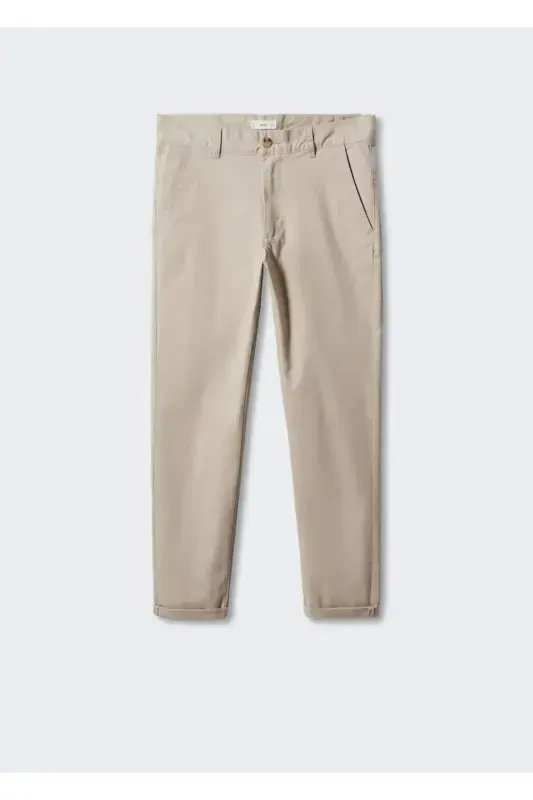 Cotton Chino Pants-Beige - 3