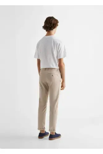 Cotton Chino Pants-Beige - 4