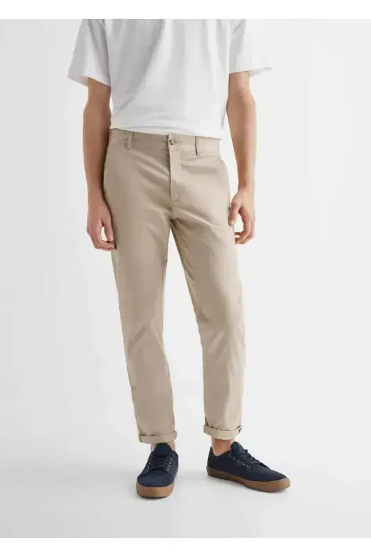 Cotton Chino Pants-Beige - 5