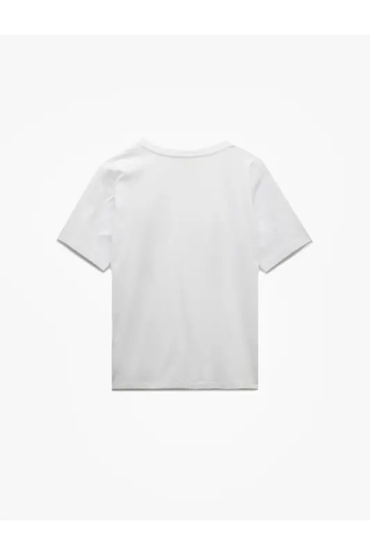 Cotton Crew Neck Short Sleeve Glitter Print Woman - 4