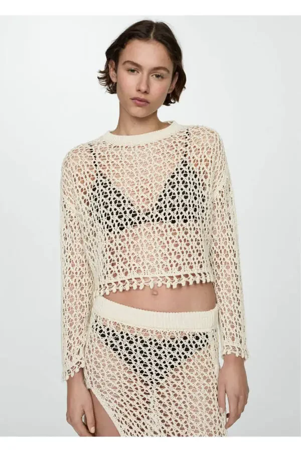 Cotton Crochet Sweater - 1