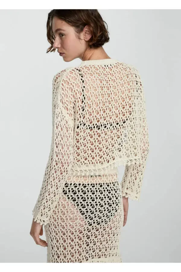 Cotton Crochet Sweater - 4